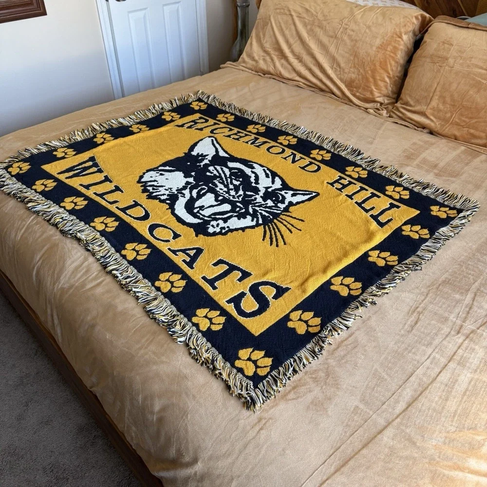 Richmond Hill Wildcats Throw Blanket Tapestry 38 x 50 High School Football